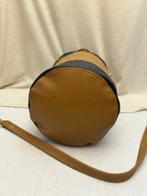Load image into Gallery viewer, Women's Leather Bucket Bag Black and Tan