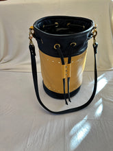 Load image into Gallery viewer, Women's Leather Bucket Bag Yellow and Black