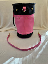 Load image into Gallery viewer, Women's Leather Bucket Bag Pink and Black