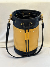 Load image into Gallery viewer, Women's Leather Bucket Bag Yellow and Black