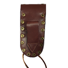 Load image into Gallery viewer, Buck 110 Cross with Stars Medium Brown Leather Knife Case
