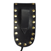 Load image into Gallery viewer, Buck 110 Plain Black Leather Knife Case with Gold Studs