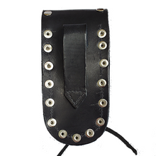 Load image into Gallery viewer, Buck 110 Plain Black Leather Knife Case with Silver Studs