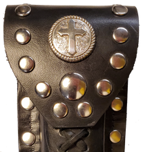 Load image into Gallery viewer, Buck 110 Leather Knife Case - Rope Edge Cross