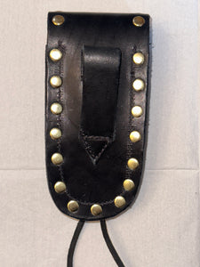 Buck 110 Leather Knife Case - Gold Skull (Black)