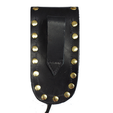 Load image into Gallery viewer, Buck 110 Plain Black Leather Knife Case with Gold Studs
