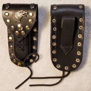 Buck 110 Leather Knife Case - Soaring Eagle Head