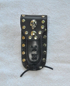 Buck 110 Leather Knife Case - Plain Skull
